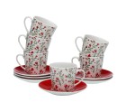 Juego de Tazas de Café Versa Corazones 6 Unidades Porcelana