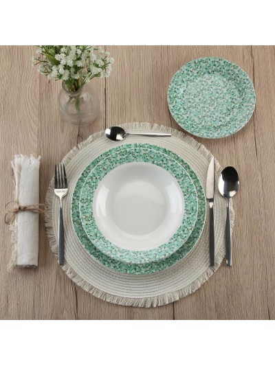 Dinnerware Set Versa Bellis Flowers 18 Pieces Porcelain