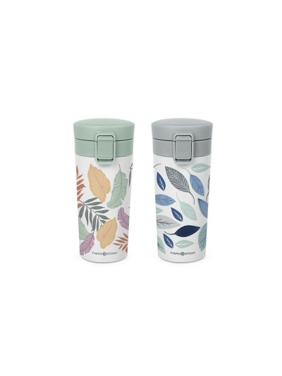 Taza Termo con Tapa ThermoSport Hojas 360 ml (12 Unidades)