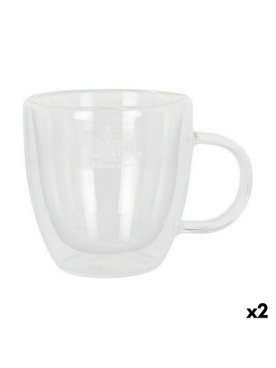 Lot de tasses Santa Clara Verre Borosilicaté 150 ml Thermique 2 Unités (2 Pièces)