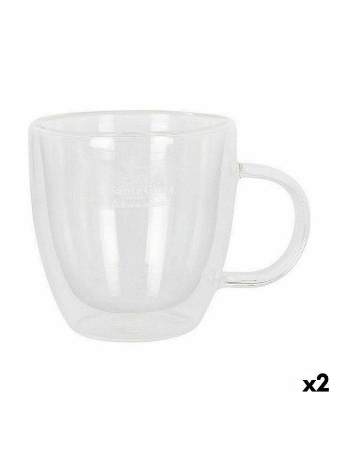 Juego de Tazas Santa Clara Vidrio de Borosilicato 150 ml Térmica 2 Unidades (2 Piezas)