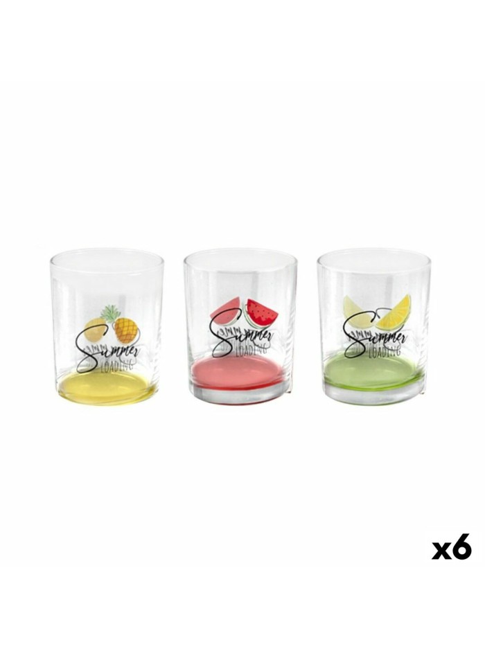 Set of glasses Home Style Summer Fruits 280 ml 3 Pieces (6 Units)