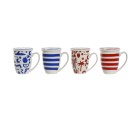 Tasse avec filtre pour infusions Home ESPRIT Bleu Rouge Acier inoxydable Porcelaine 380 ml (4 Unités)