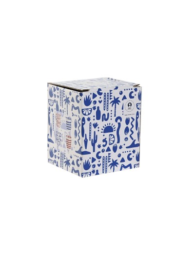 Taza con Filtro para Infusiones Home ESPRIT Azul Rojo Acero Inoxidable Porcelana 380 ml (4 Unidades)