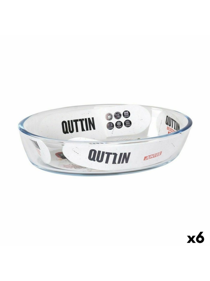 Serving Platter Quttin 700 ml Glass Oval (6 Units)
