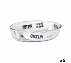 Fuente de Cocina Quttin 700 ml Vidrio Ovalado (6 Unidades)