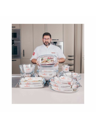 Serving Platter Quttin 700 ml Glass Oval (6 Units)