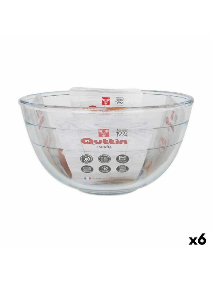 Bowl Quttin Quttin Glass 3,8 L Mixer (6 Units)