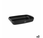 Oven Dish Santa Clara Silicone Borosilicate Glass Rectangular 35 x 22,5 x 5,5 cm (2 Units)