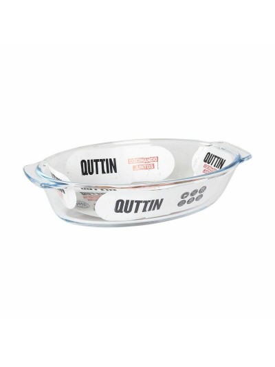 Fuente de Cocina Quttin 725 ml Vidrio Ovalado (6 Unidades)