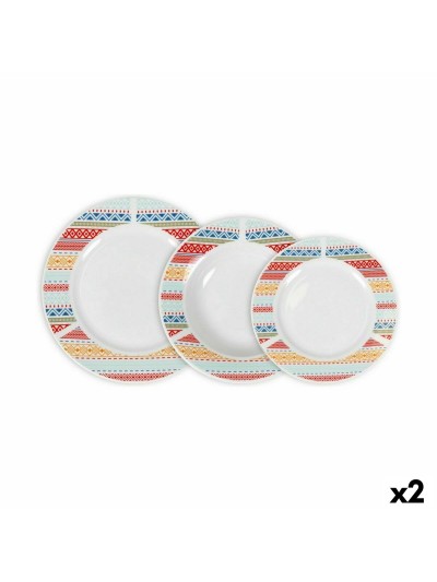 Service de Vaisselle La Mediterránea Palma Ronde 18 Pièces (2 Unités)