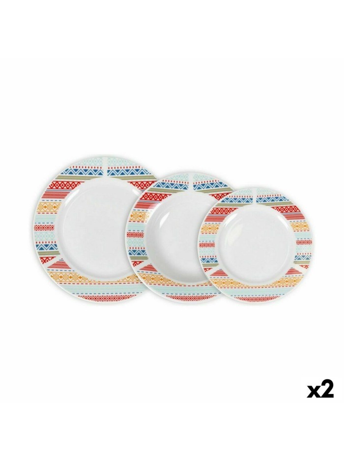 Set de Vajilla La Mediterránea Palma Redonda 18 Piezas (2 Unidades)