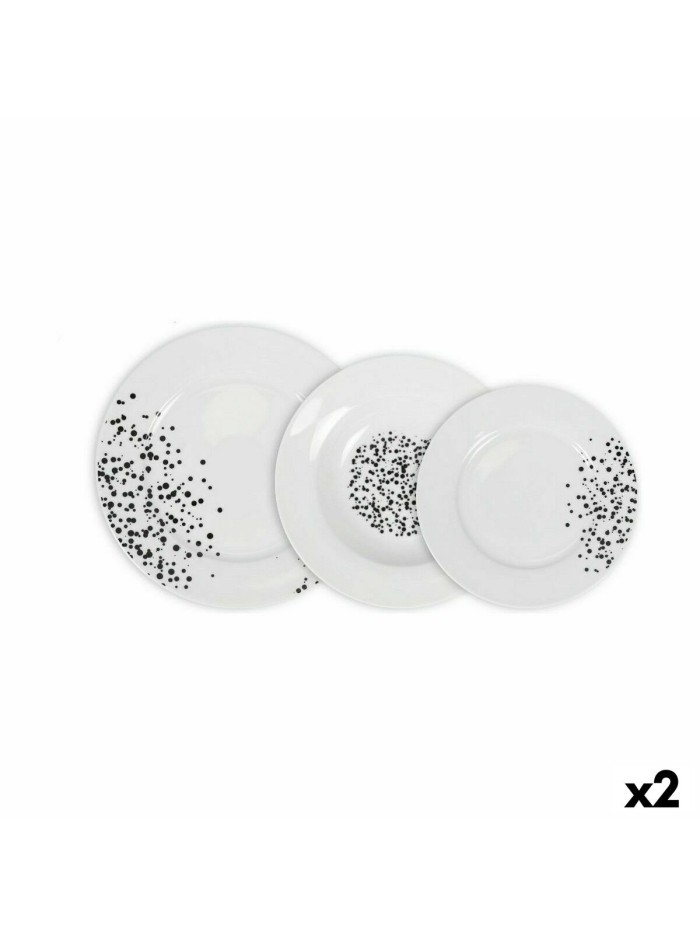 Dinnerware Set La Mediterránea Motes Circular 18 Pieces (2 Units)