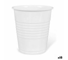 Set of reusable glasses Algon Coffee White Plastic 50 Pieces 100 ml (18 Units)