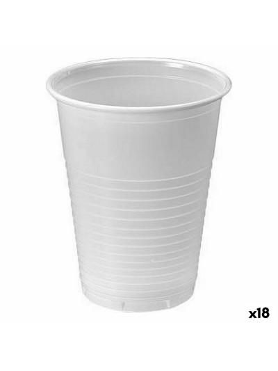 Set de vasos reutilizables Algon Blanco 50 Piezas 200 ml (18 Unidades)