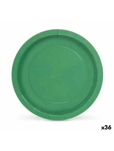 Plate set Algon Disposable Cardboard Green 10 Pieces 20 x 20 x 1,5 cm (36 Units)