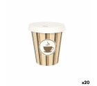 Set of glasses Algon With lid Disposable Coffee Cardboard 6 Pieces 250 ml (20 Units)