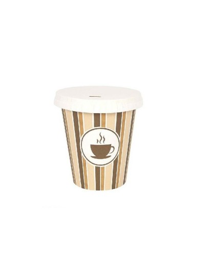 Set de Verres Algon Avec couvercle Produits à usage unique Café Carton 6 Pièces 250 ml (20 Unités)
