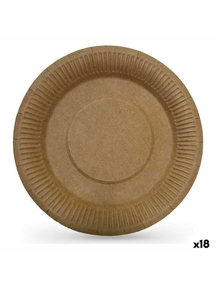 Set de Platos Algon Desechables papel kraft 10 Piezas 23 cm (18 Unidades)