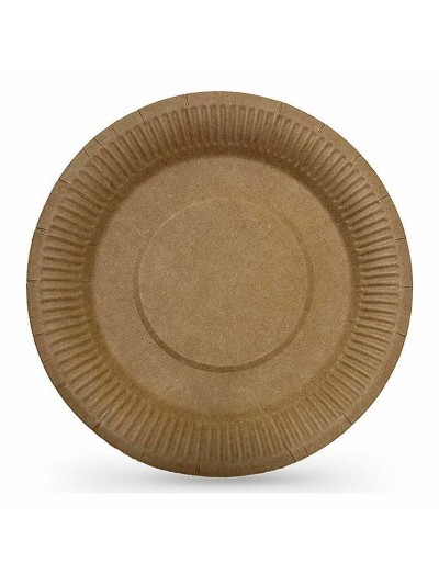 Plate set Algon Disposable kraft paper 10 Pieces 23 cm (18 Units)