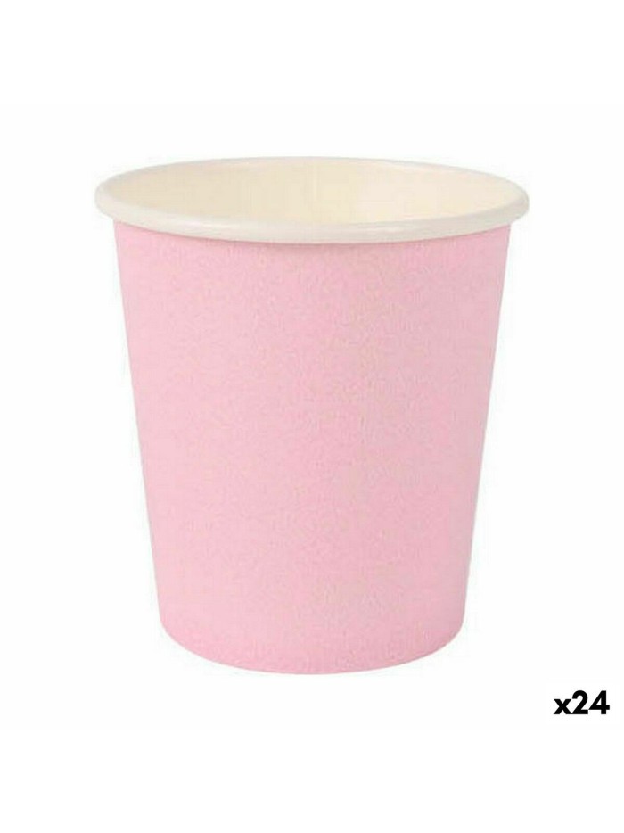 Set of glasses Algon Disposable Cardboard Pink 20 Pieces 120 ml (24 Units)