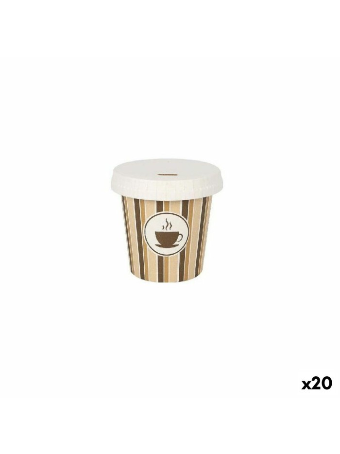 Set de Vasos Algon Con Tapa Desechables Café Cartón 10 Piezas 120 ml (20 Unidades)