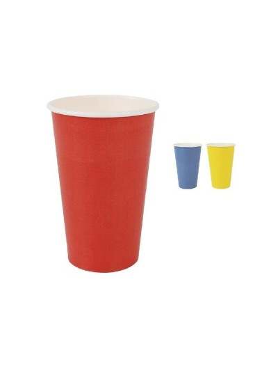 Set of glasses Algon Disposable Cardboard Multicolour 10 Pieces 450 ml (16 Units)