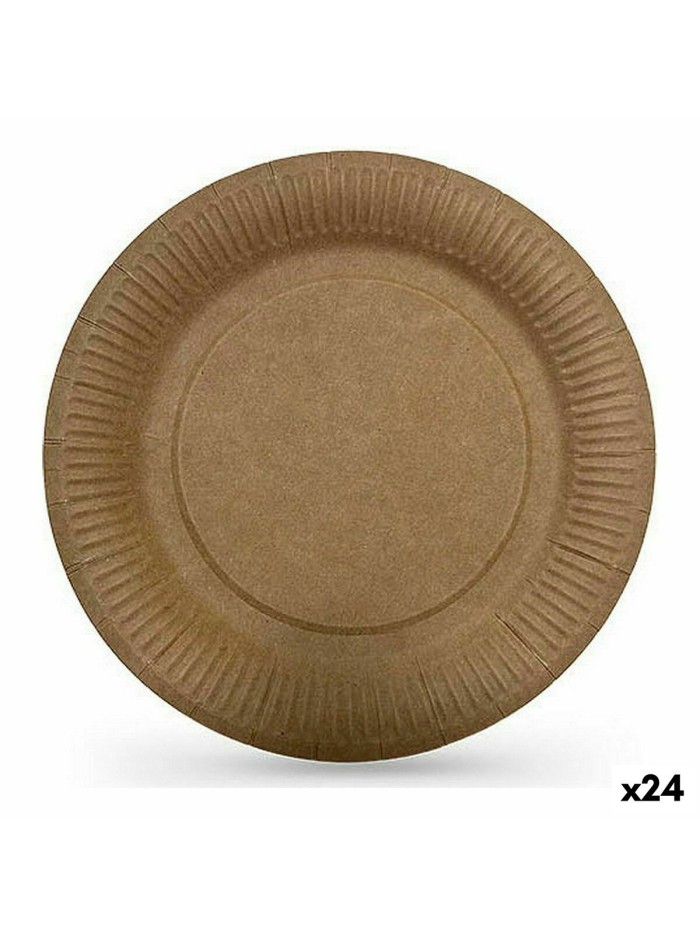 Set de Platos Algon Desechables papel kraft 12 Piezas 18 cm (24 Unidades)