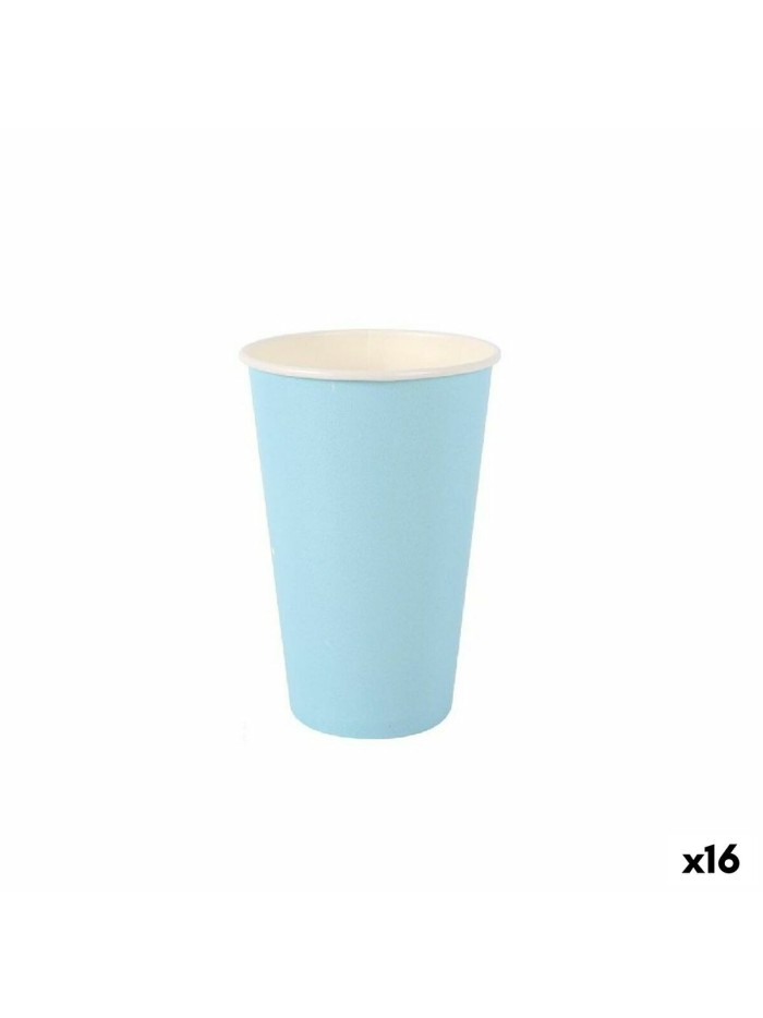 Set of glasses Algon Disposable Cardboard Blue 7 Pieces 450 ml (16 Units)