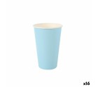 Set of glasses Algon Disposable Cardboard Blue 7 Pieces 450 ml (16 Units)