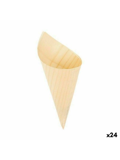Set of bowls Algon Cones Disposable Wood 10 Pieces 15,5 cm (24 Units)