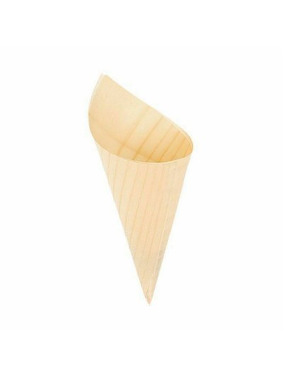 Set of bowls Algon Cones Disposable Wood 10 Pieces 15,5 cm (24 Units)