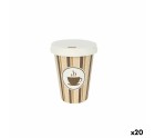 Set de Vasos Algon Con Tapa Desechables Café Cartón 8 Piezas 220 ml (20 Unidades)