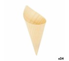 Set of bowls Algon Cones Disposable Wood 5 Pieces 24 cm (24 Units)
