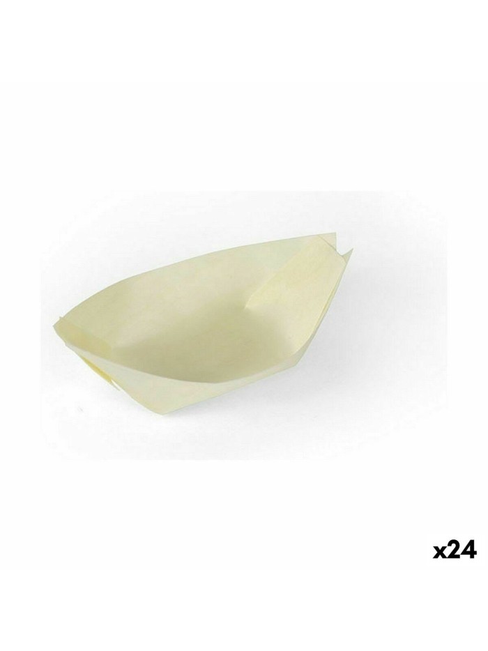 Set of bowls Algon Disposable Wood 12 Pieces 10 cm (24 Units)