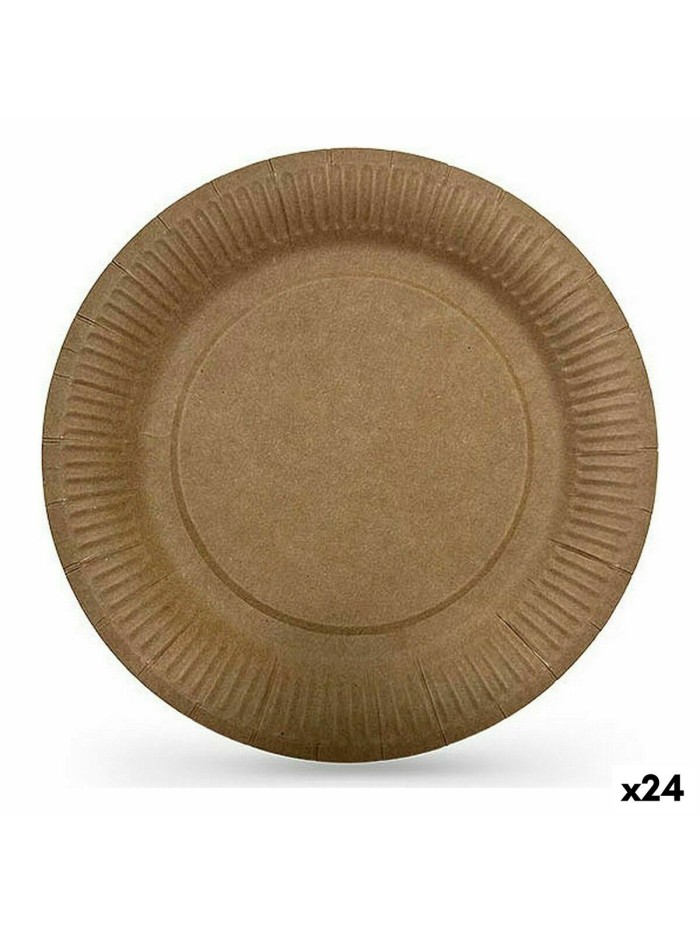 Plate set Algon Disposable kraft paper 10 Pieces 20 cm (24 Units)