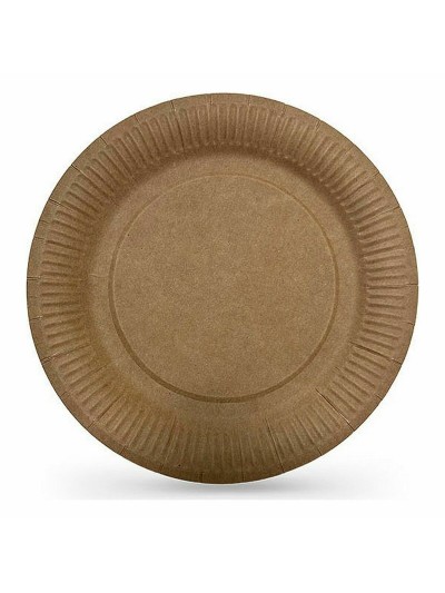 Set de Platos Algon Desechables papel kraft 10 Piezas 20 cm (24 Unidades)