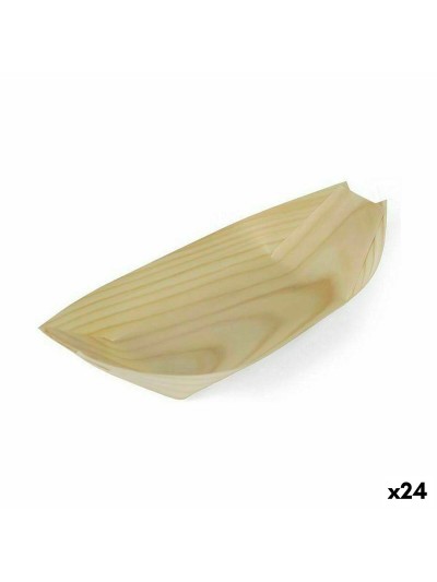 Set de Cuencos Algon Desechables Madera 4 Piezas 23 cm (24 Unidades)