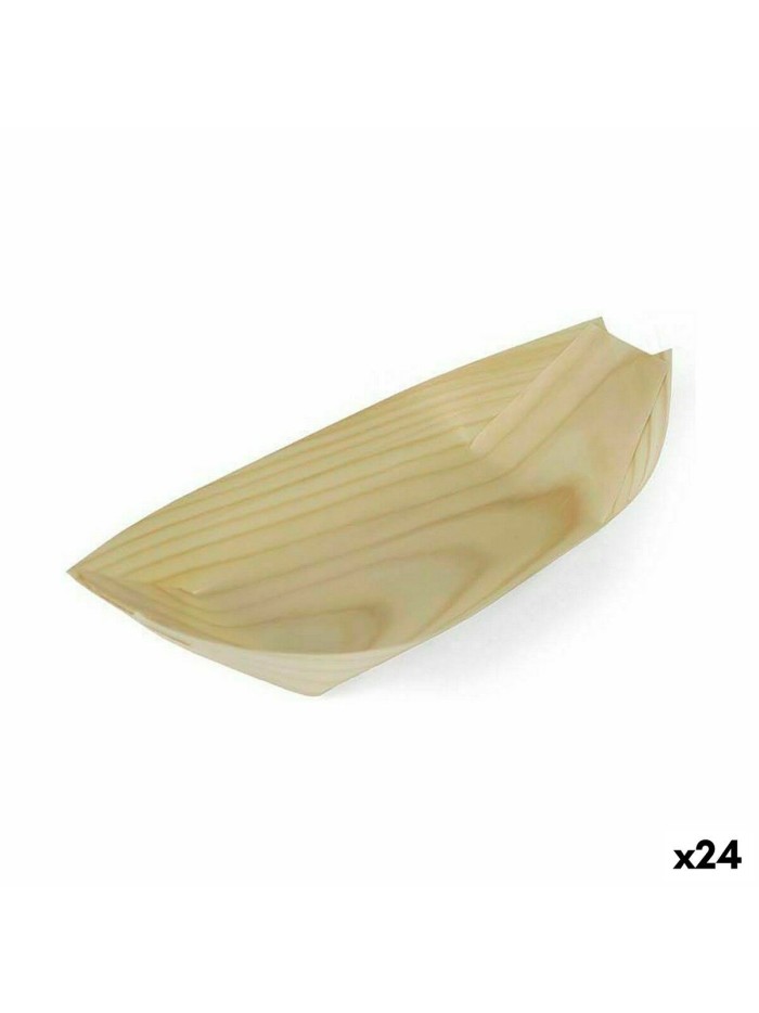 Set de Cuencos Algon Desechables Madera 4 Piezas 23 cm (24 Unidades)