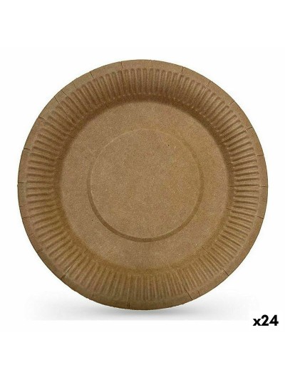 Set de Platos Algon Desechables papel kraft 3 Piezas 28 cm (24 Unidades)