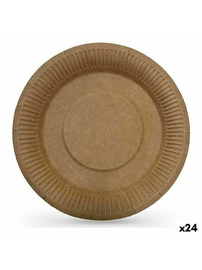 Set de Platos Algon Desechables papel kraft 3 Piezas 28 cm (24 Unidades)