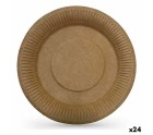 Plate set Algon Disposable kraft paper 3 Pieces 28 cm (24 Units)