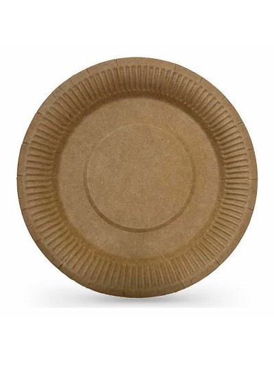 Plate set Algon Disposable kraft paper 3 Pieces 28 cm (24 Units)