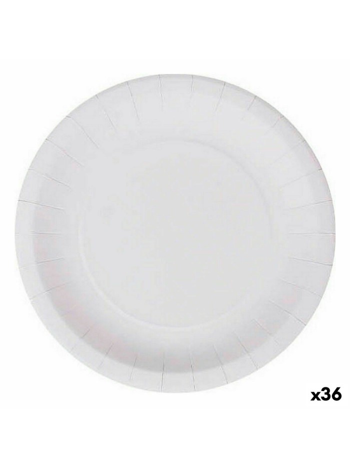Set de Platos Algon Desechables Cartón Blanco 25 Piezas 20 cm (36 Unidades)