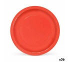 Set de Platos Algon Desechables Cartón Rojo 10 Piezas 20 x 20 x 1,5 cm (36 Unidades)