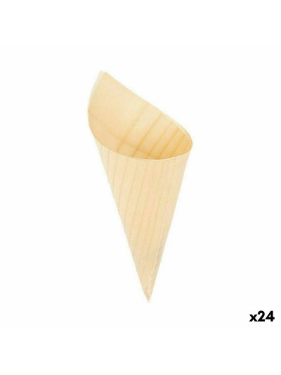 Set de Cuencos Algon Conos Desechables Madera 8 Piezas 18 cm (24 Unidades)