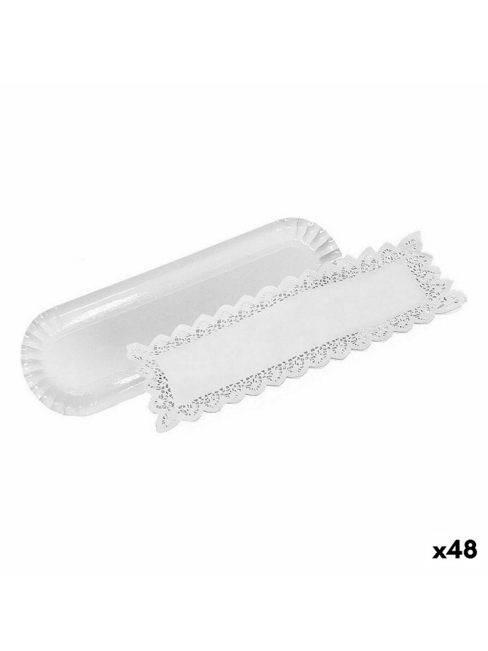 Set of trays Algon White 10 x 36 cm Disposable (2 Pieces) (48 Units)