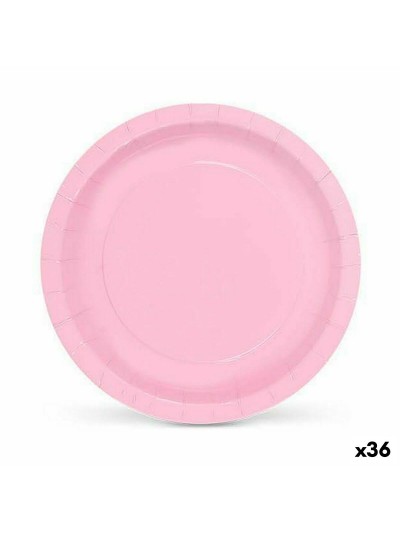 Set de Platos Algon Desechables Cartón 20 cm Rosa 10 Piezas (36 Unidades)
