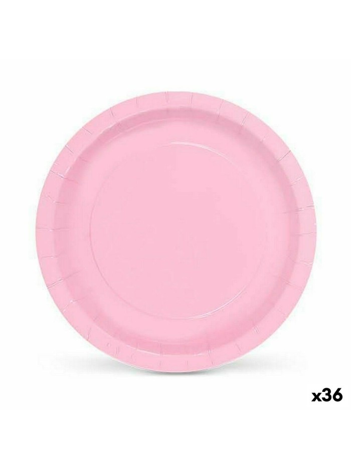 Service de vaisselle Algon Produits à usage unique Carton 20 cm Rose 10 Pièces (36 Unités)