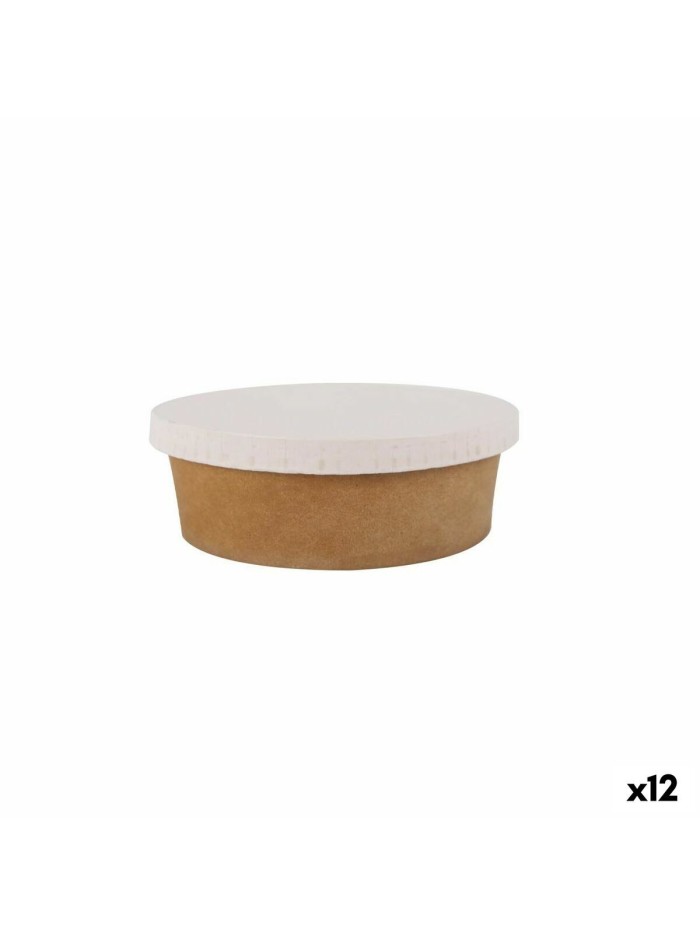 Set of trays Algon kraft paper With lid Disposable (5 Pieces) (12 Units)